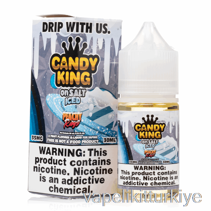 Vape Türkiye Buzlu şeftali Halkaları - şeker Kralı Tuzda - 30ml 50mg